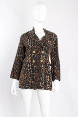 Vintage Todd Oldham Leopard Print Twill Jacket on mannequin front at Recess Los Angeles