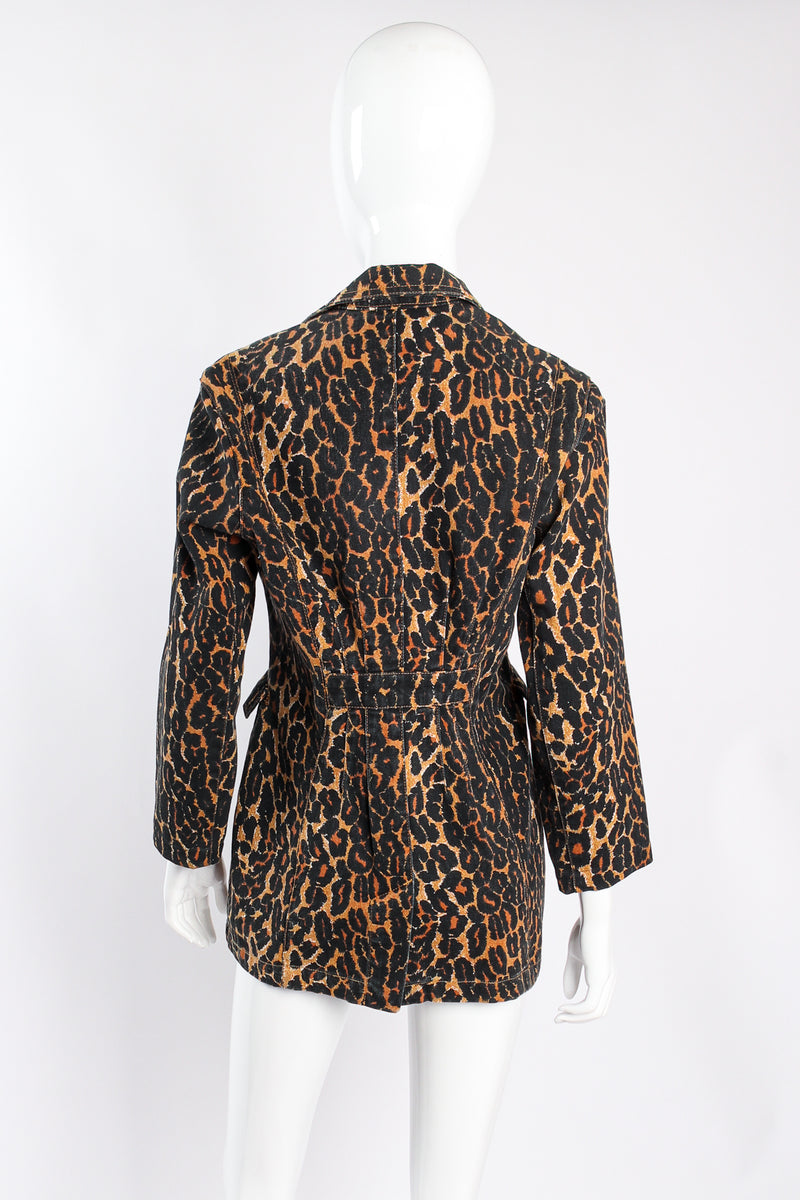 Vintage Todd Oldham Leopard Print Twill Jacket on mannequin back at Recess Los Angeles