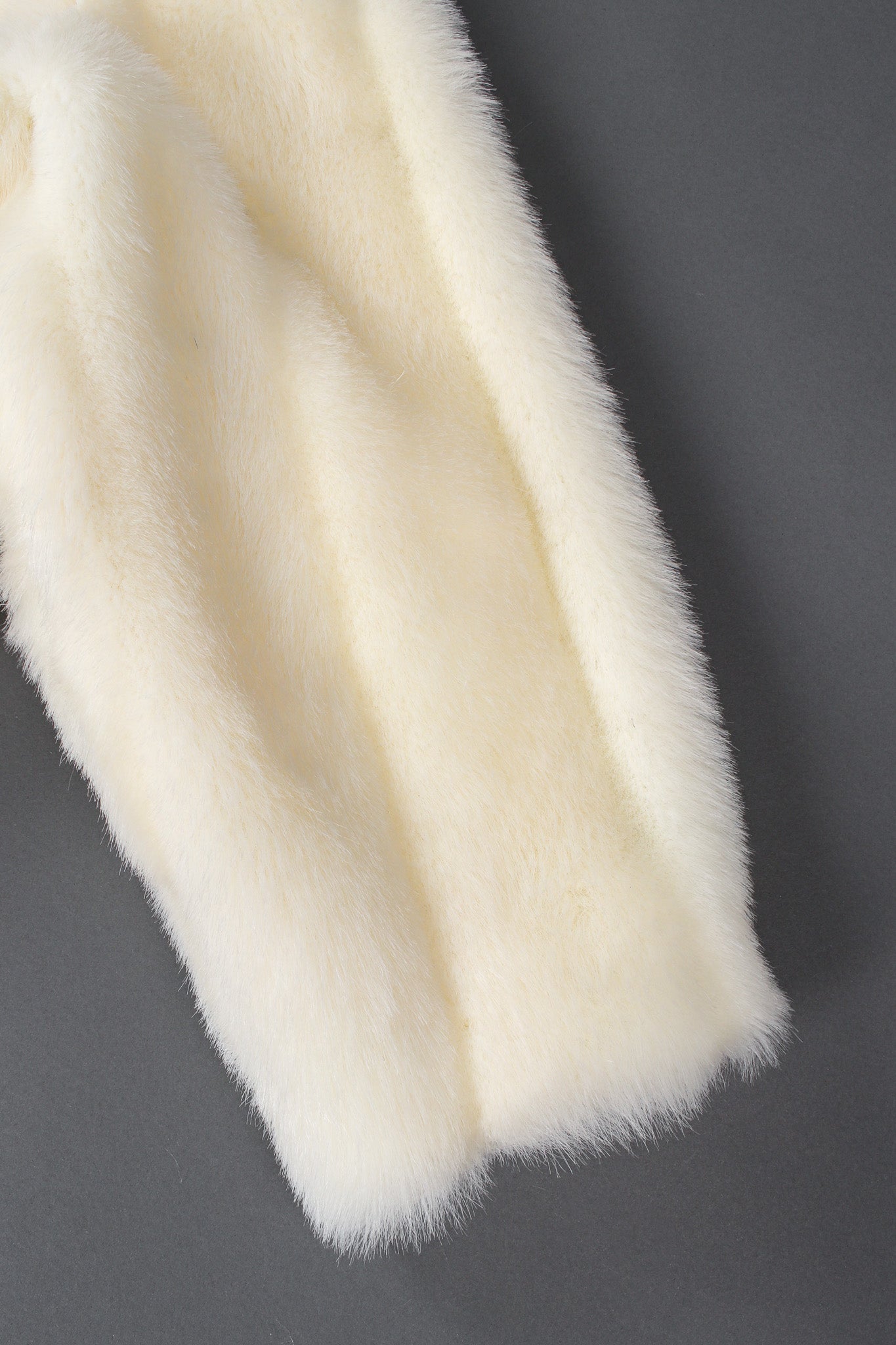 Vintage Oleg Cassini Striped Column Faux Fur Coat sleeve @ Recess LA