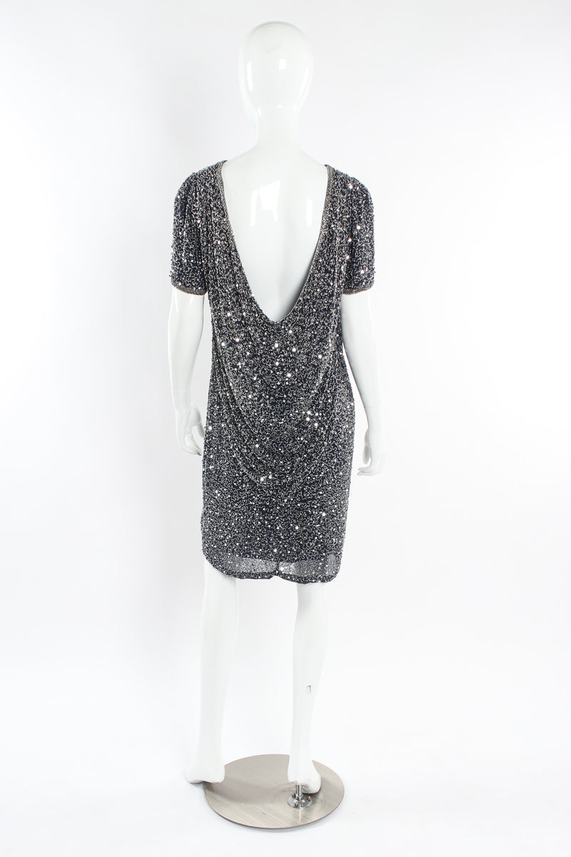 Vintage Oleg Cassini Beaded Sequin Silk Shift Dress Recess Vintage Oleg Cassini Beaded Sequin Silk Shift Dress Recess
