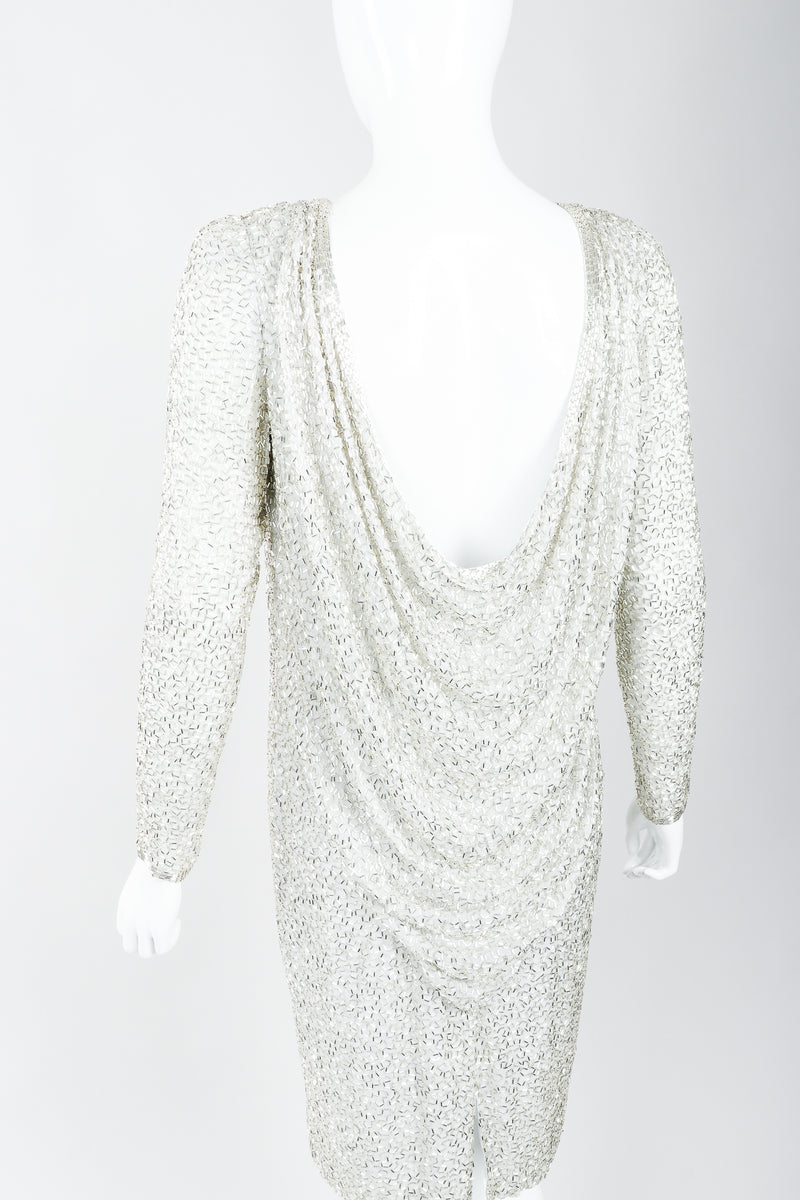 silver cowl back dress HOT ! Cowl Neck Cowl Back Sequin Dress Cowl Neck Low Back Detail Maxi Dress In Grey Sheer Sequin EGO US
