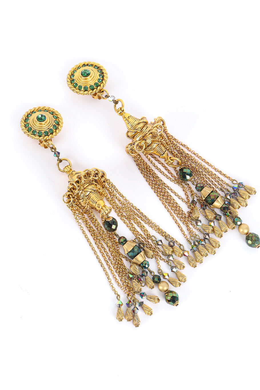 Byzantine chandelier drop earrings by Claire Deve flat lay @recessla