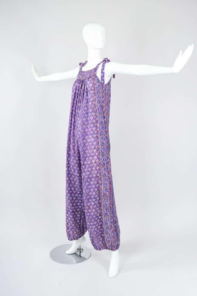 Recess Los Angeles Vintage Orients Exclusive Indian Batik Tie-Strap Onesie Jumpsuit Jumper Playsuit