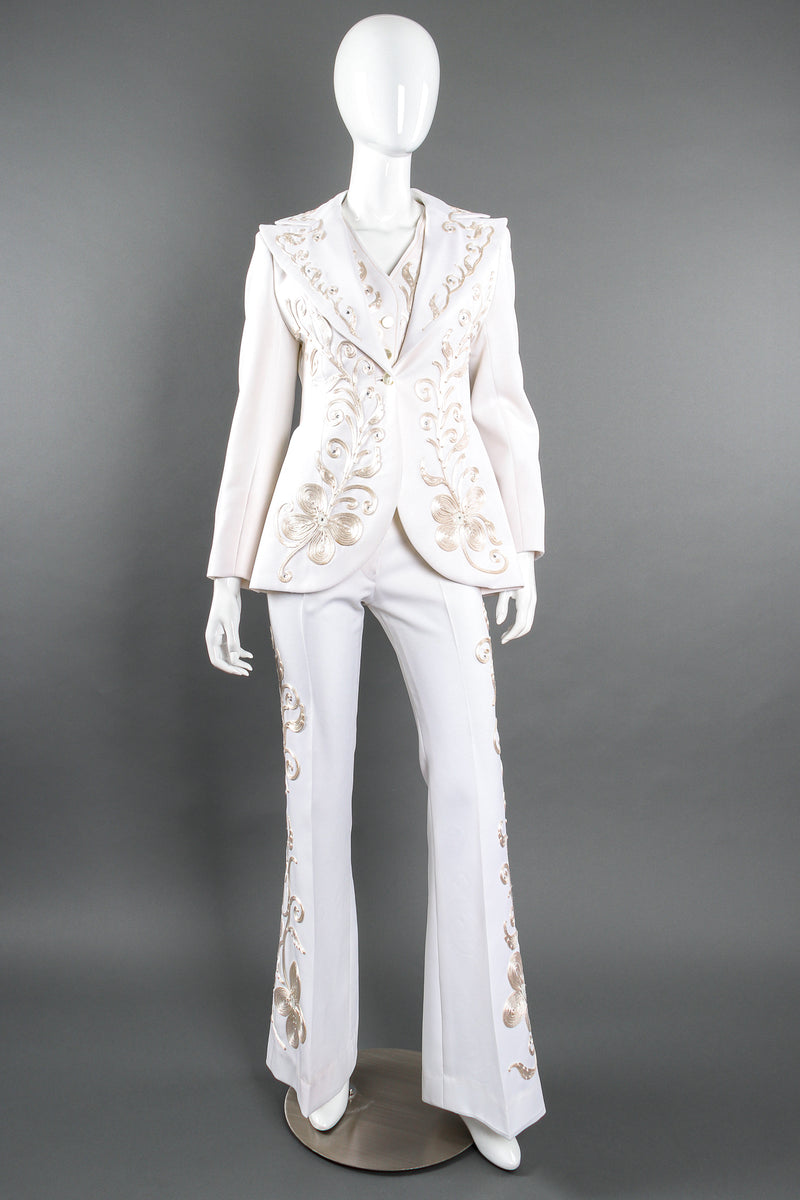 Vintage Originations by Harvey Krantz Cord Embroidered 3-Piece Suit on Mannequin front @ Recess LA