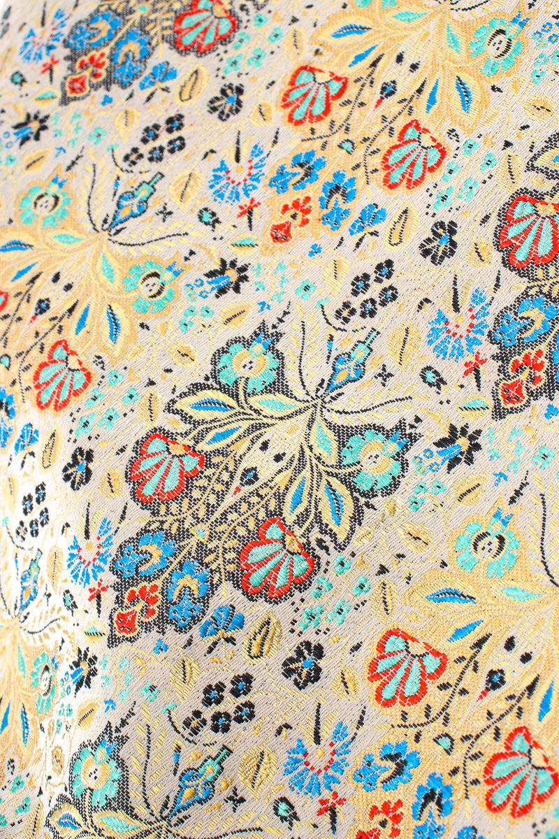 Vintage Oscar de la Renta Floral Butterfly Brocade Pant fabric detail at Recess Los Angeles