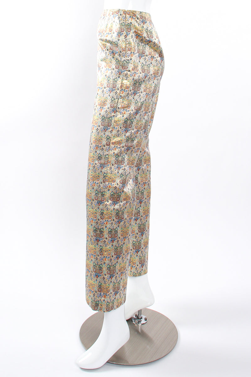 Vintage Oscar de la Renta Floral Butterfly Brocade Pant on mannequin side at Recess Los Angeles