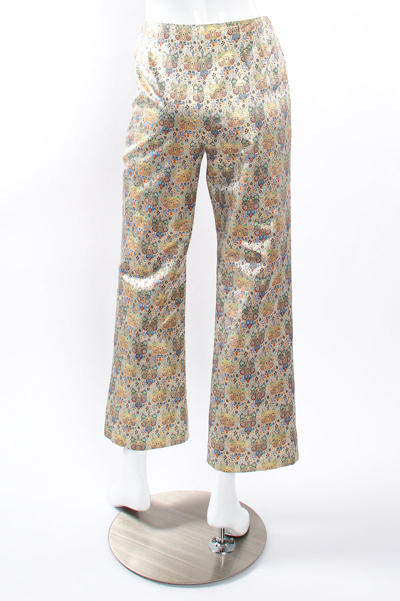 Vintage Oscar de la Renta Floral Butterfly Brocade Pant on mannequin back at Recess Los Angeles