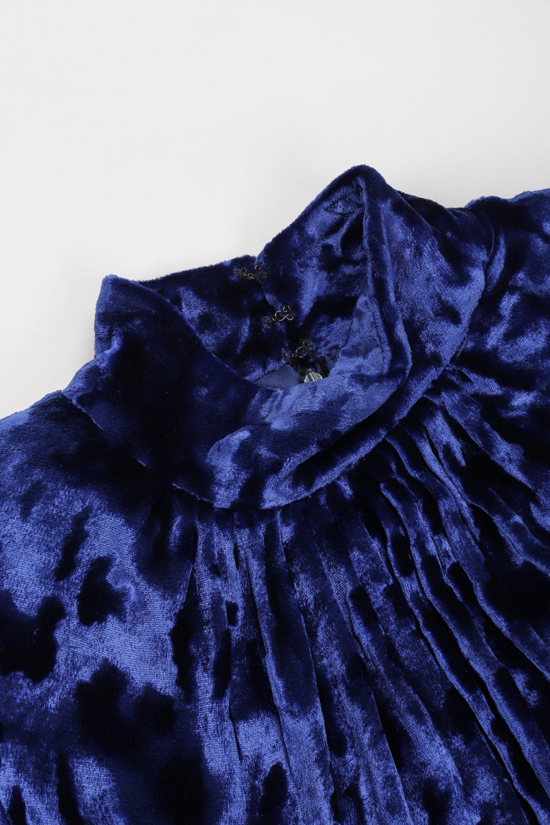 Recess Los Angeles Vintage Oscar de la Renta Blue Velvet Cheetah Dress