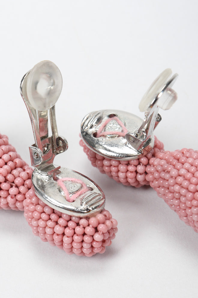 Recess Los Angeles Vintage Oscar de la Renta Beaded Squid Tassel Earrings