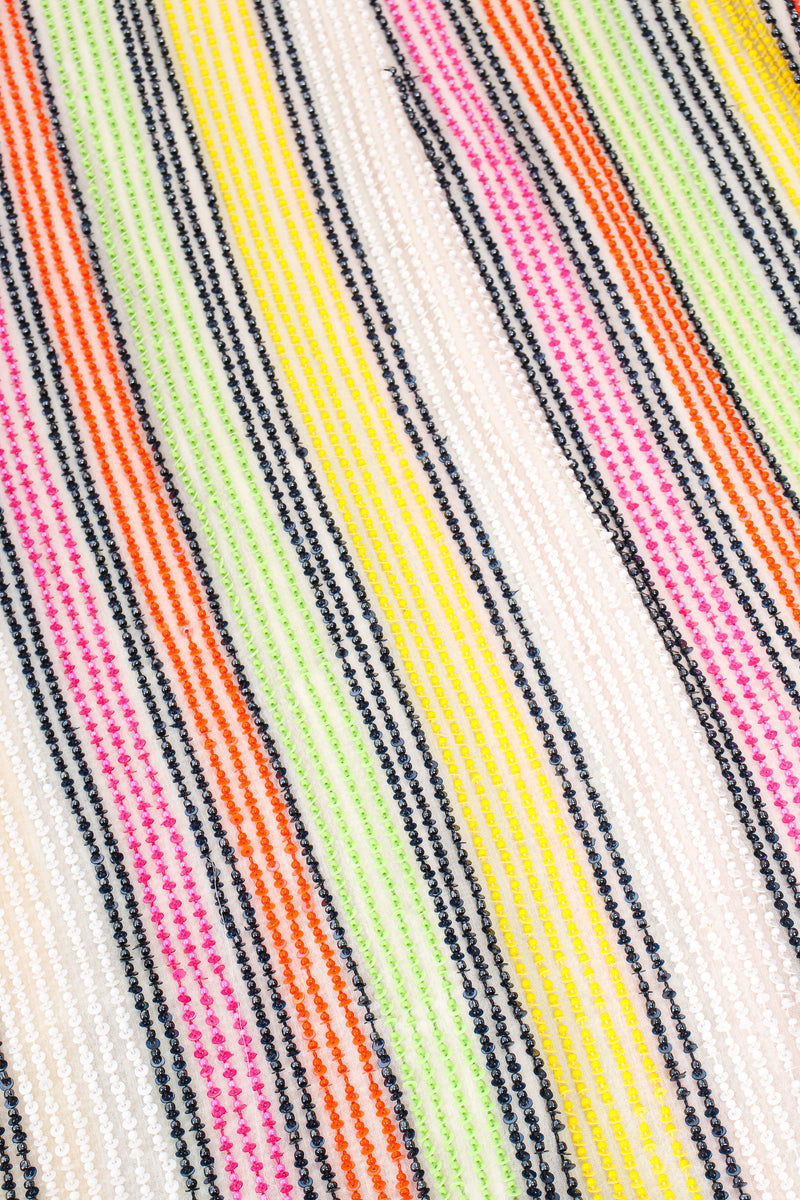 Vintage Oscar de la Renta Beaded Skittle Stripe Shirtdress Swim Cover fabric @ Recess