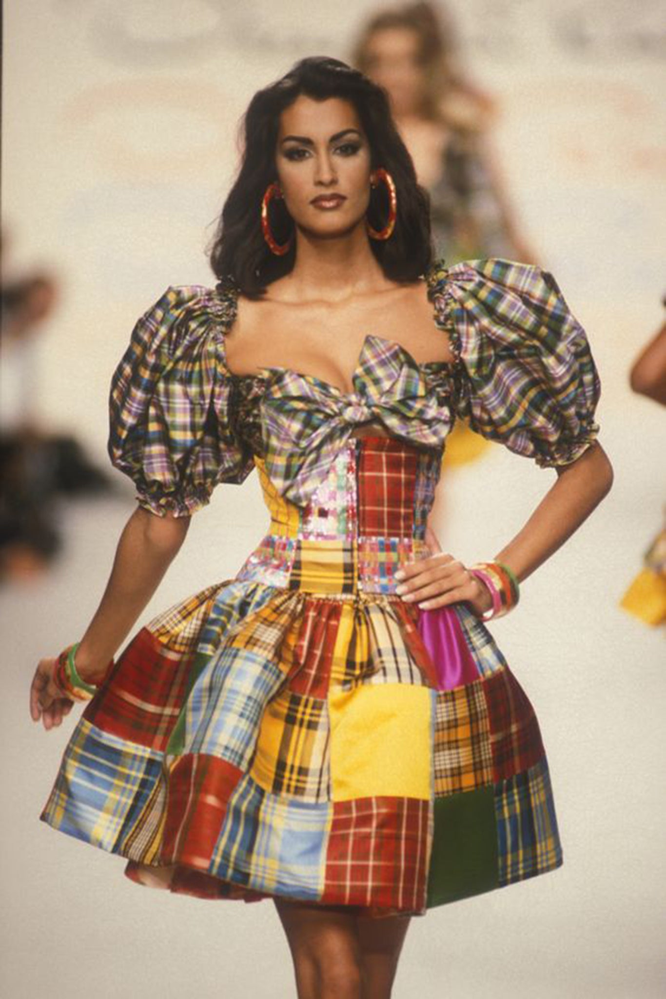 Vintage Oscar de la Renta Sequin Silk Patchwork Skirt S/S 1992 Runway