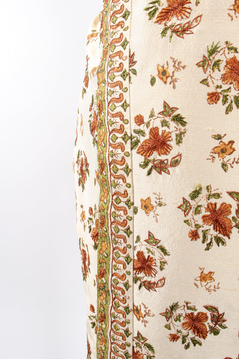Vintage Oscar de la Renta Embroidered Woodblock Print Silk Pant stripe @ Recess LA