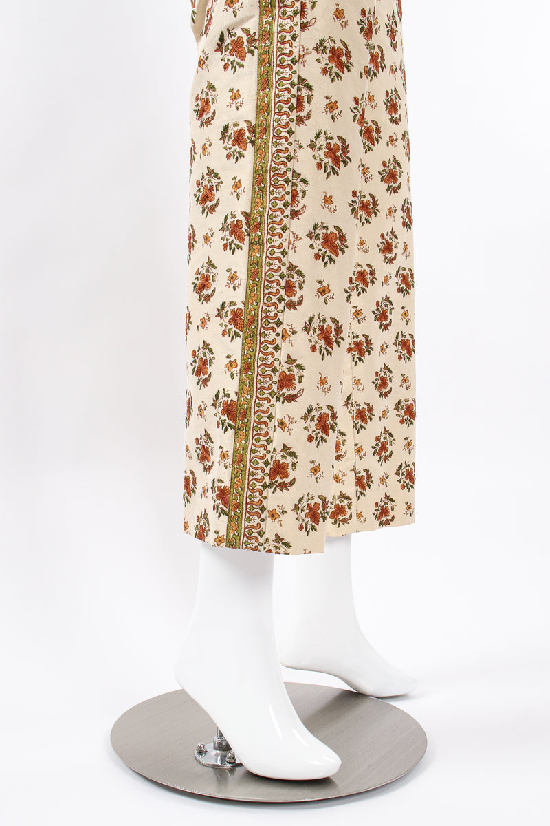 Vintage Oscar de la Renta Embroidered Woodblock Print Silk Pant on Mannequin leg @ Recess LA