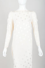 Vintage Oscar de la Renta Cowl Back Rosette Dress Bridal Wedding on Mannequin Front Crop at Recess