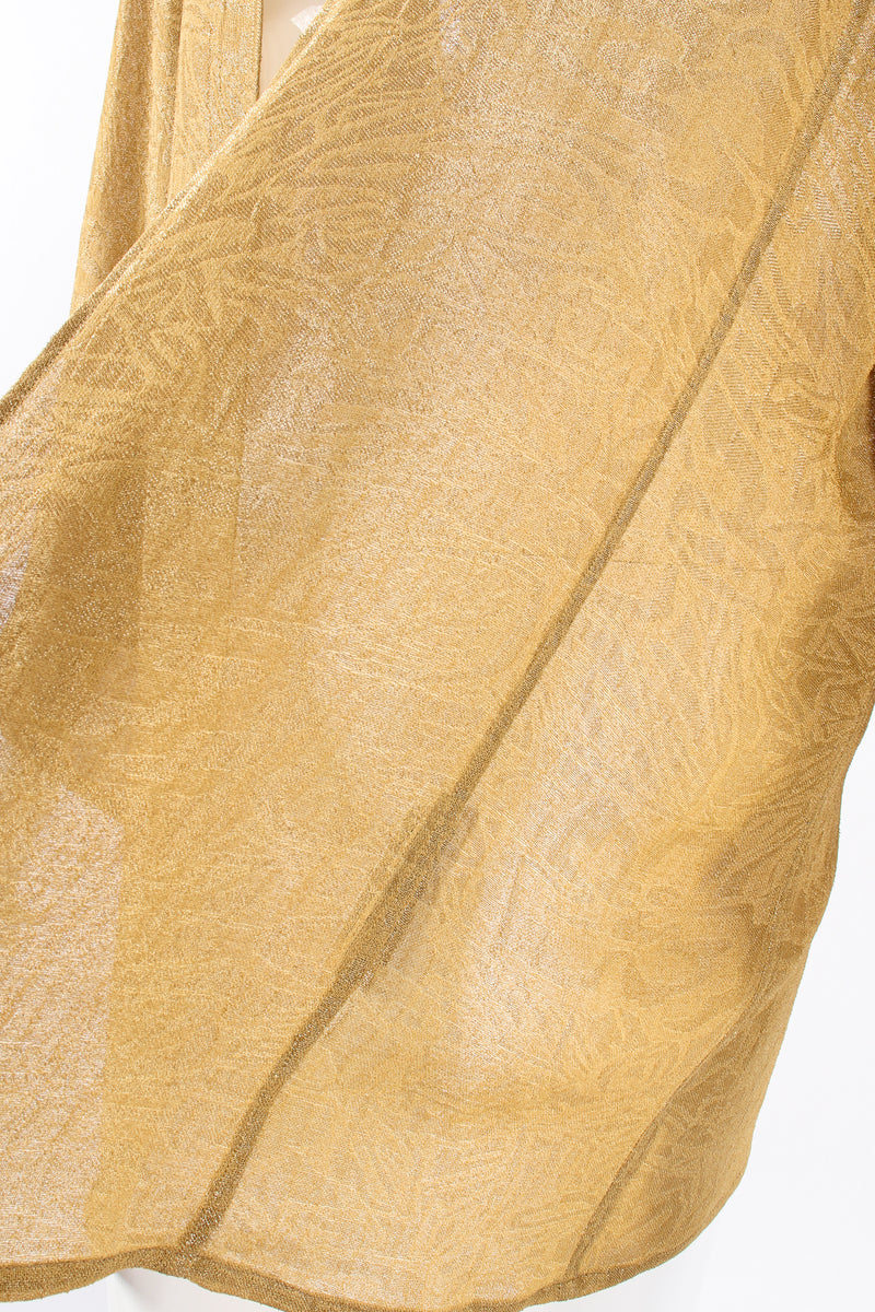 Vintage Oscar de la Renta Sheer Metallic Tunic & Wrap Skirt Set fabric at Recess