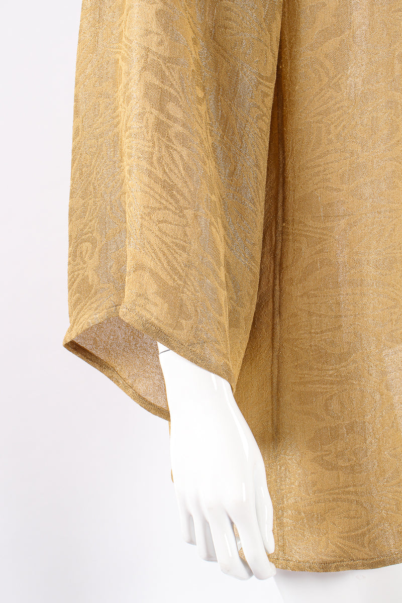 Vintage Oscar de la Renta Sheer Metallic Tunic & Wrap Skirt Set sleeve at Recess