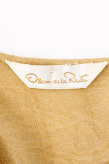 Vintage Oscar de la Renta Sheer Metallic Tunic & Wrap Skirt Set label at Recess