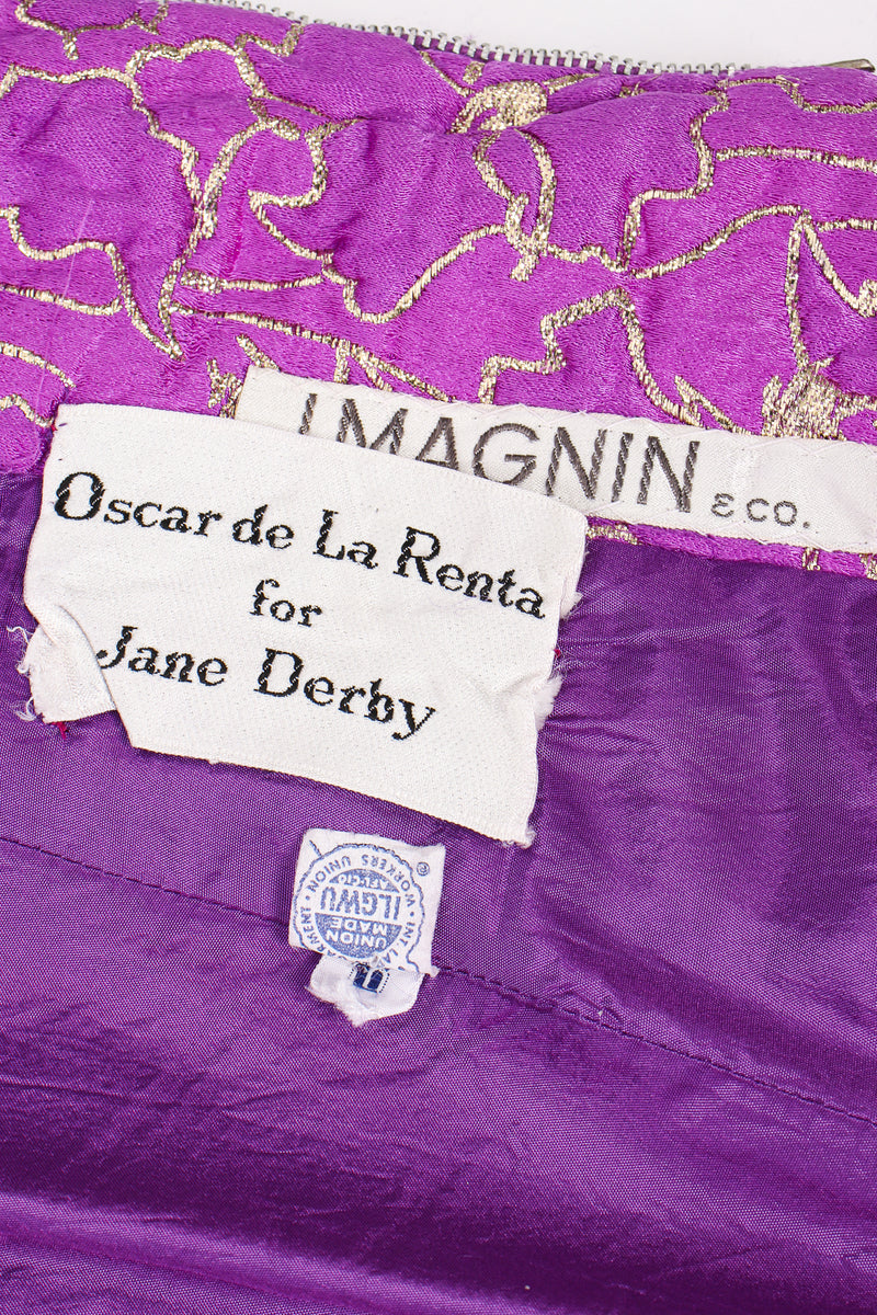 Vintage Oscar de la Renta Abstract Floral Brocade Coat labels at Recess Los Angeles