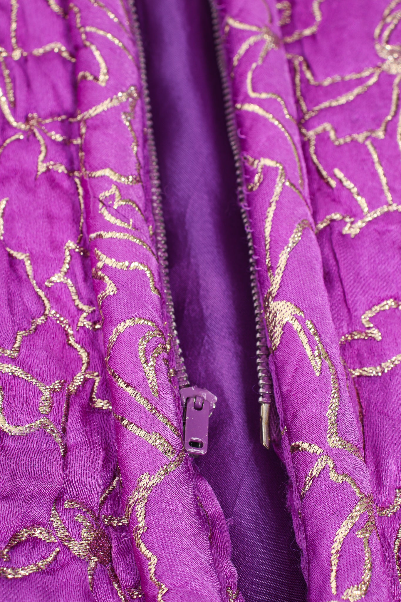 Vintage Oscar de la Renta Abstract Floral Brocade Coat zipper at Recess Los Angeles