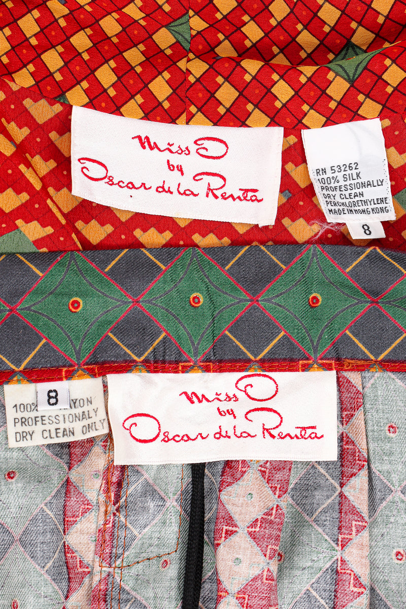 Vintage Oscar de la Renta MissO Tessellation Print Skirt Set labels @ RecessLA