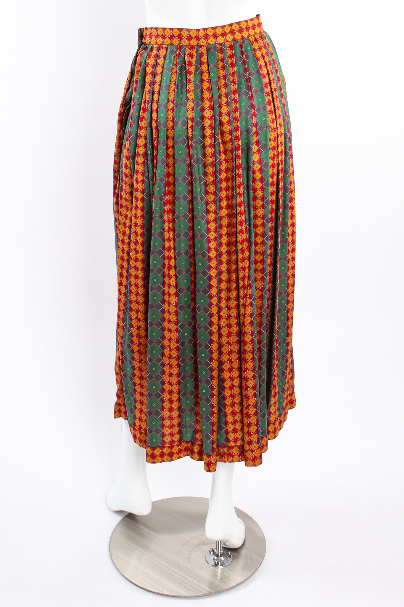 Vintage Oscar de la Renta MissO Tessellation Print Skirt Set on mannequin back @ RecessLA