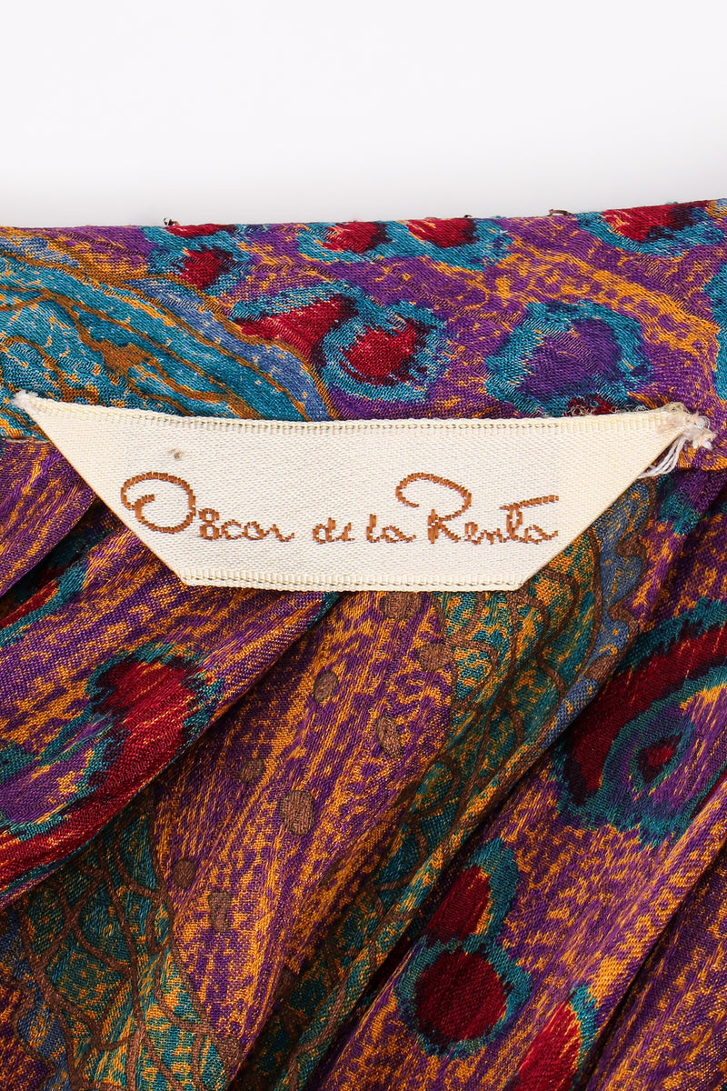 Vintage Oscar de la Renta Abstract Embroidered Blouse & Skirt Set label at Recess LA