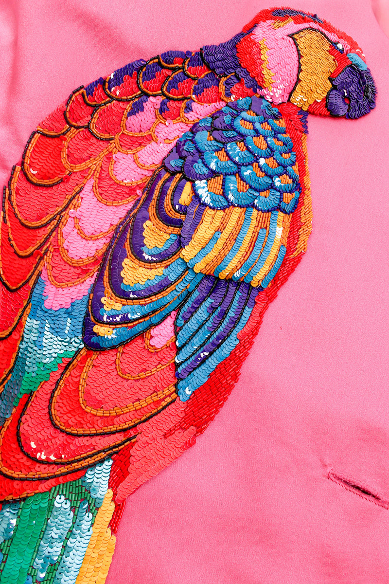 Vintage Oscar de la Renta Jubilant Parrot Set parrot close up @ Recess Los Angeles