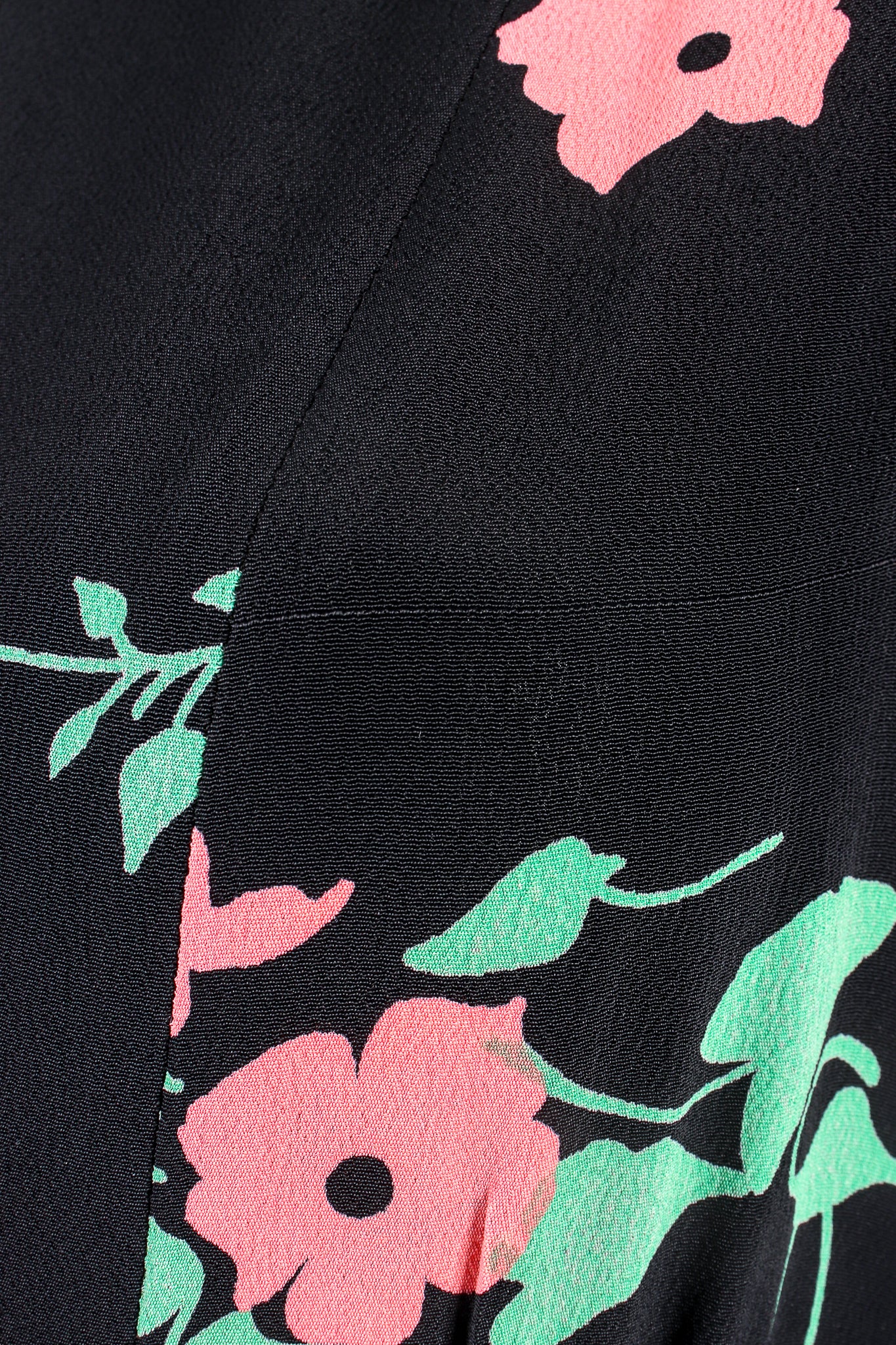 Vintage Ossie Clark Quorum Celia Birtwell Floral Print Plunge Dress fabric @ Recess LA
