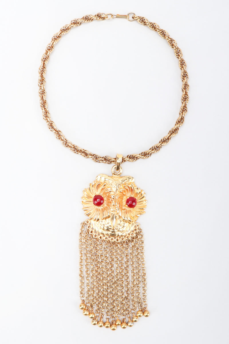 Recess Los Angeles Vintage Mid Century Owl Chain Fringe Pendant