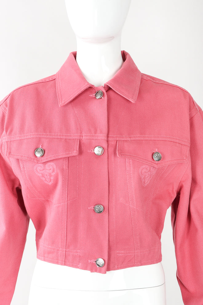 Recess Designer Consignment Vintage O for Ozbek Shrunken Bull Taurus Denim Jacket Los Angeles Resale