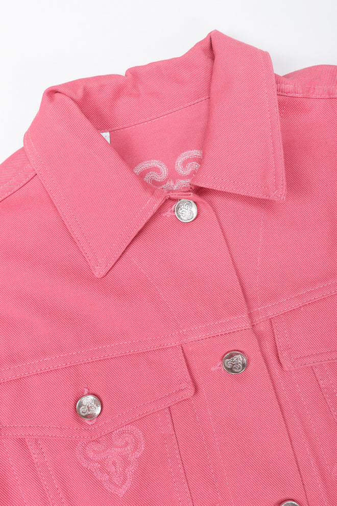 Recess Designer Consignment Vintage O for Ozbek Shrunken Bull Taurus Denim Jacket Los Angeles Resale