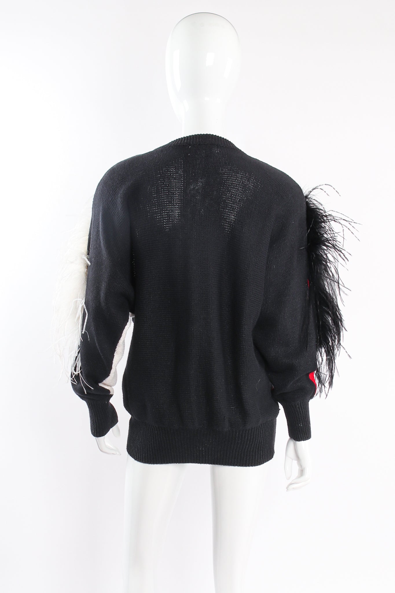 Vintage PA International Feathered Mane Horse Sweater on mannequin back at Recess Los Angeles