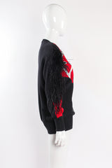 Vintage PA International Feathered Mane Horse Sweater on mannequin side at Recess Los Angeles