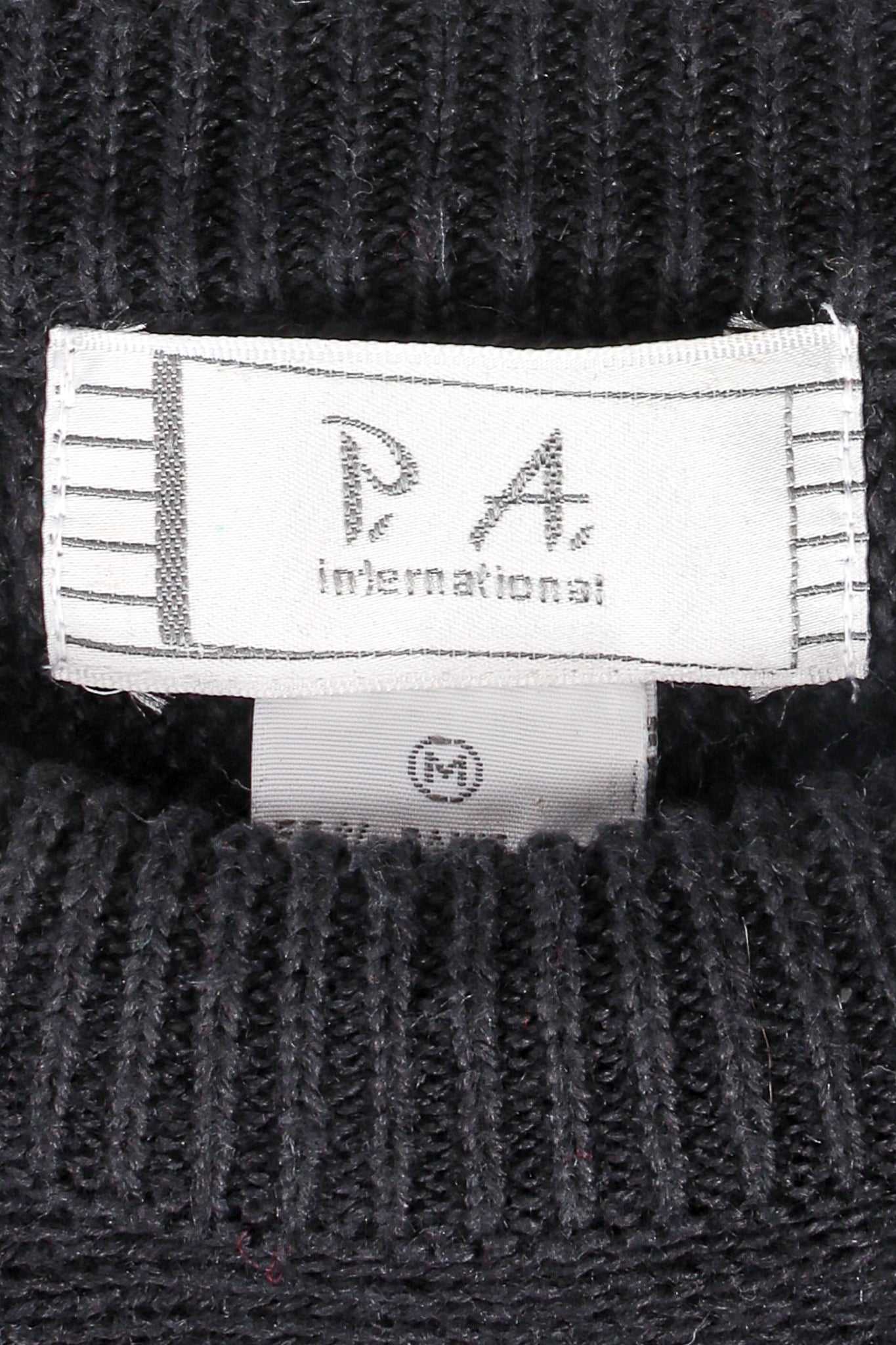 Vintage PA International Feathered Mane Horse Sweater label at Recess Los Angeles