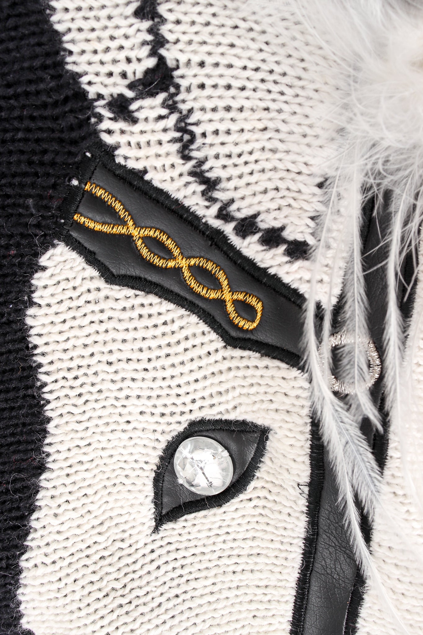 Vintage PA International Feathered Mane Horse Sweater detail at Recess Los Angeles