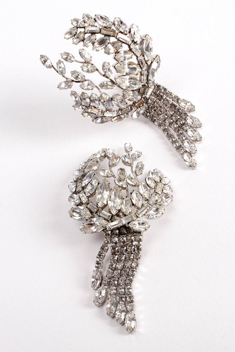 Vintage Rhinestone Crystal Wreath Fringe Dangle Earrings at Recess Los Angeles