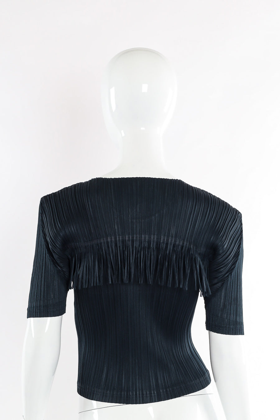 ISSEY MIYAKE PLEATS PLEASE フリンジ　トップス　黒 Pleats Please by Issey Miyake Vintage Black Pleated Fringe