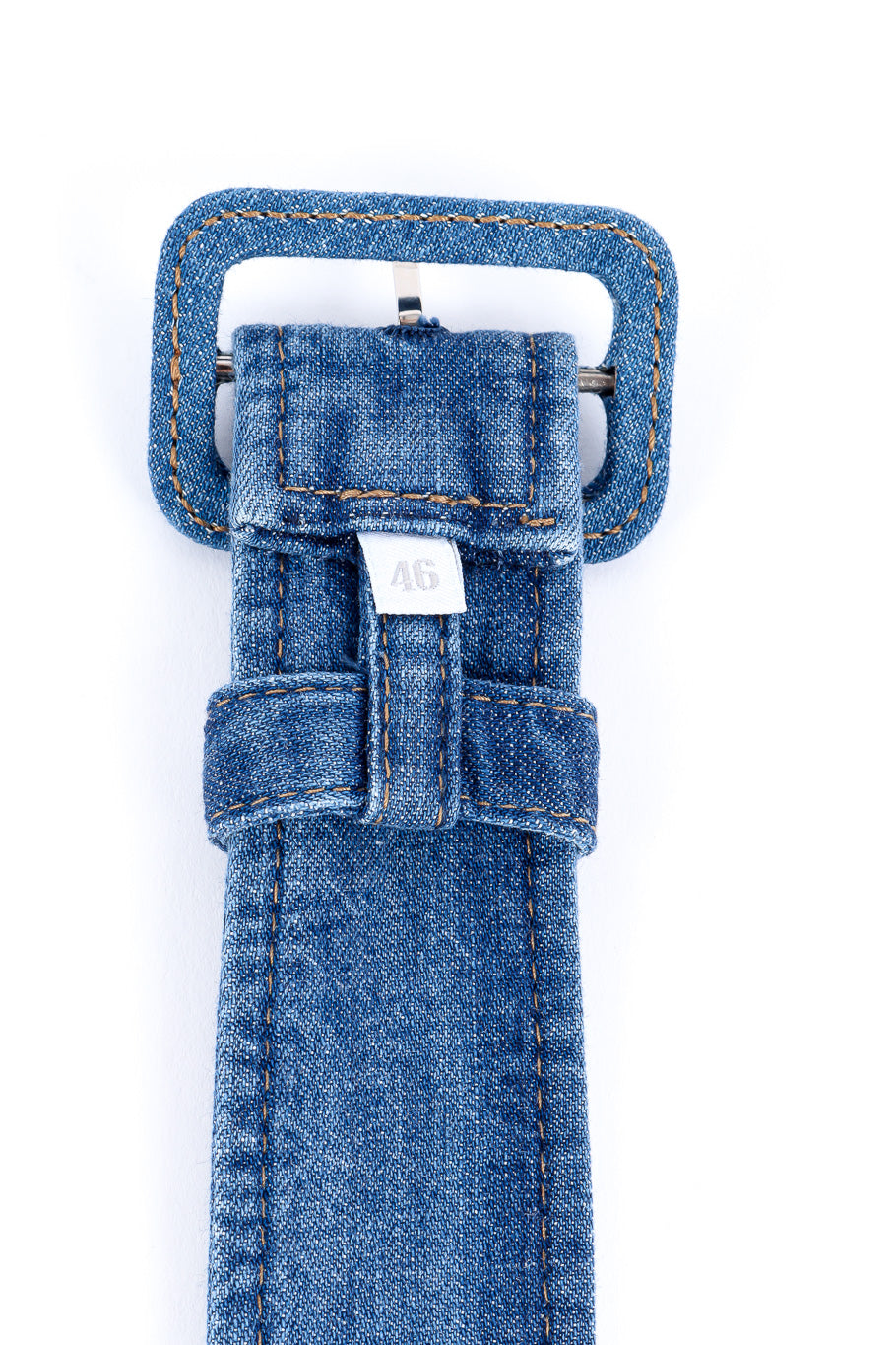 Prada denim peasant skirt belt close-up @recessla