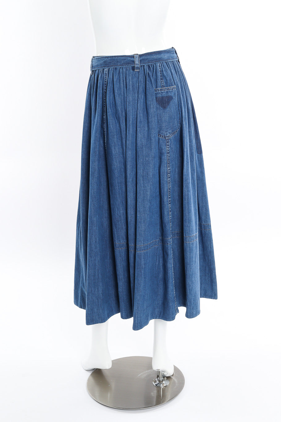 Prada denim peasant skirt back view on mannequin @recessla