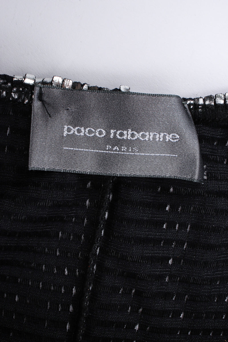 Vintage Paco Rabanne Metallic Mesh Grid Dress tag @ Recess LA