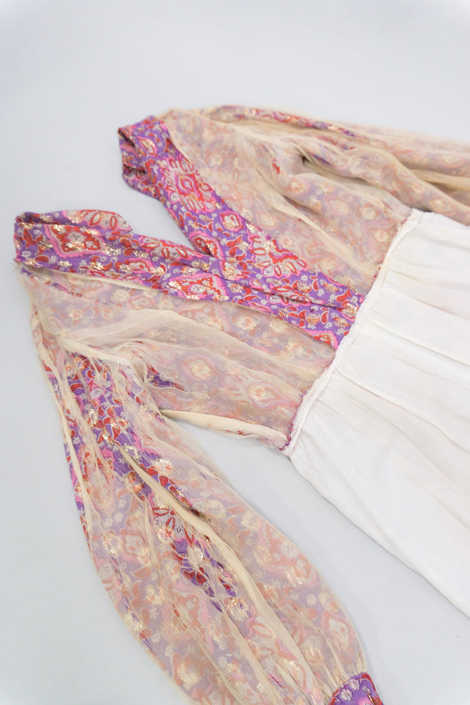 Vintage Chiffon Lamé Paisley Jumpsuit