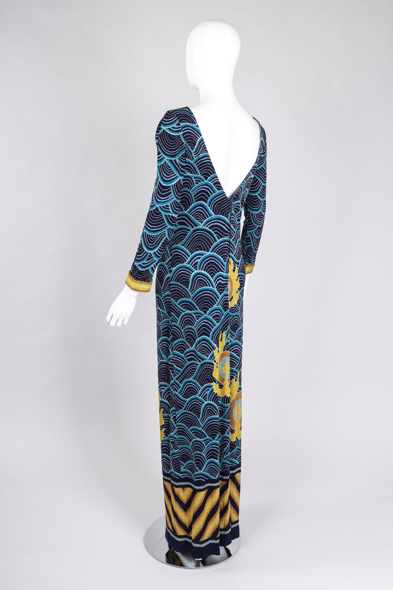 Recess Los Angeles Vintage Argos Dini 1970s Palata Pepoli Japanese Woodblock Print Silk Jersey Dress