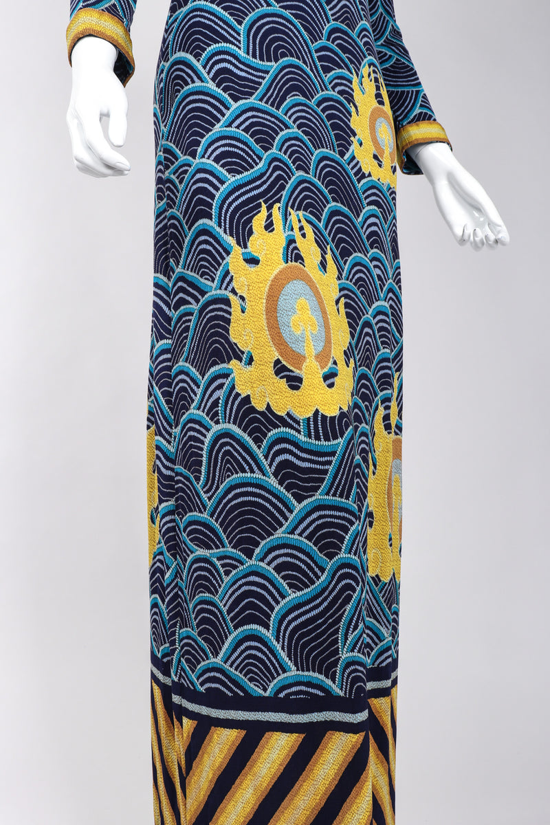 Recess Los Angeles Vintage Palata Pepoli Japanese Woodblock Print Silk Jersey Dress
