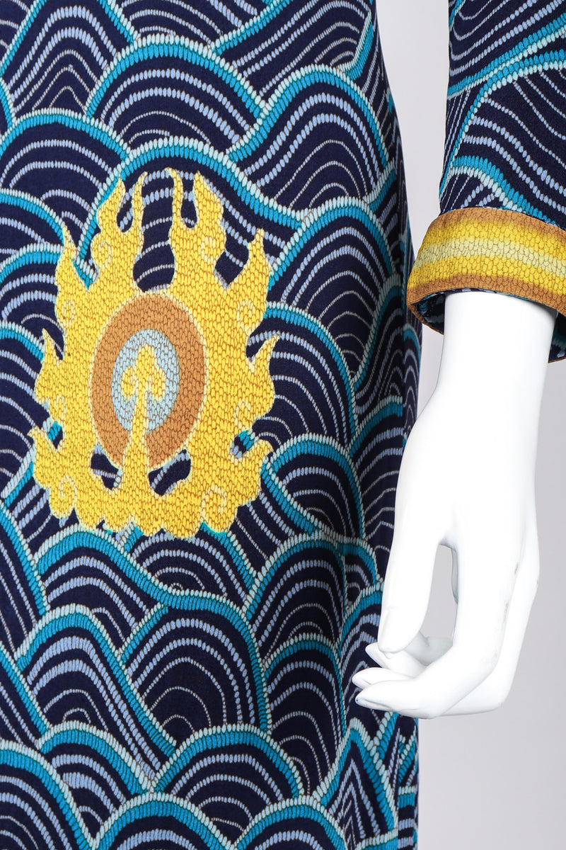 Recess Los Angeles Vintage Palata Pepoli Japanese Woodblock Print Silk Jersey Dress