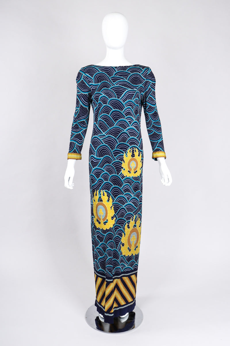 Recess Los Angeles Vintage Argos Dini 1970s Palata Pepoli Japanese Woodblock Print Silk Jersey Dress