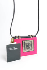 Vintage Paloma Picasso Book Purse Clutch close up/authenticity card @ Recess LA