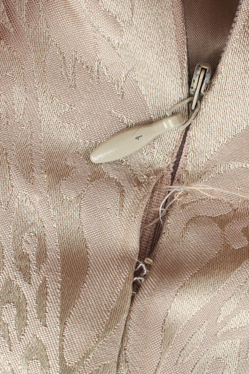 Vintage Pamela Dennis Floral Beaded Silk Gown & Shawl zipper seam coming undone @ Recess LA