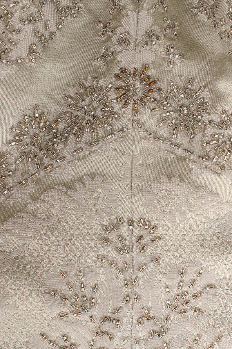 Vintage Pamela Dennis Floral Beaded Silk Gown & Shawl beadwork  @ Recess LA
