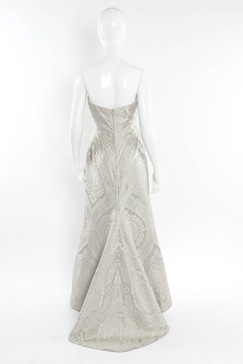 Vintage Pamela Dennis Floral Beaded Silk Gown & Shawl mannequin back @ Recess LA