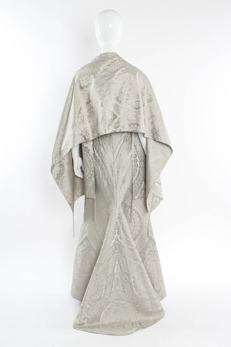 Vintage Pamela Dennis Floral Beaded Silk Gown & Shawl mannequin back shawl @ Recess LA